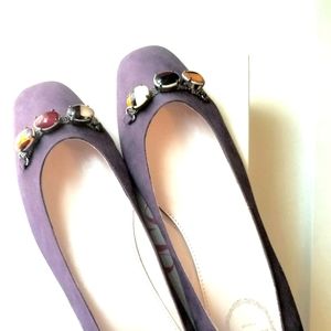 Emilio Pucci Violet Suede Flat Shoes Size 40 US 10